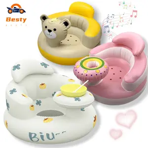 【Besty】Inflatable Baby Sofa Kursi Duduk Sofa Bayi Chair Tiup Dengan Music Bayi Tiup Belajar Duduk