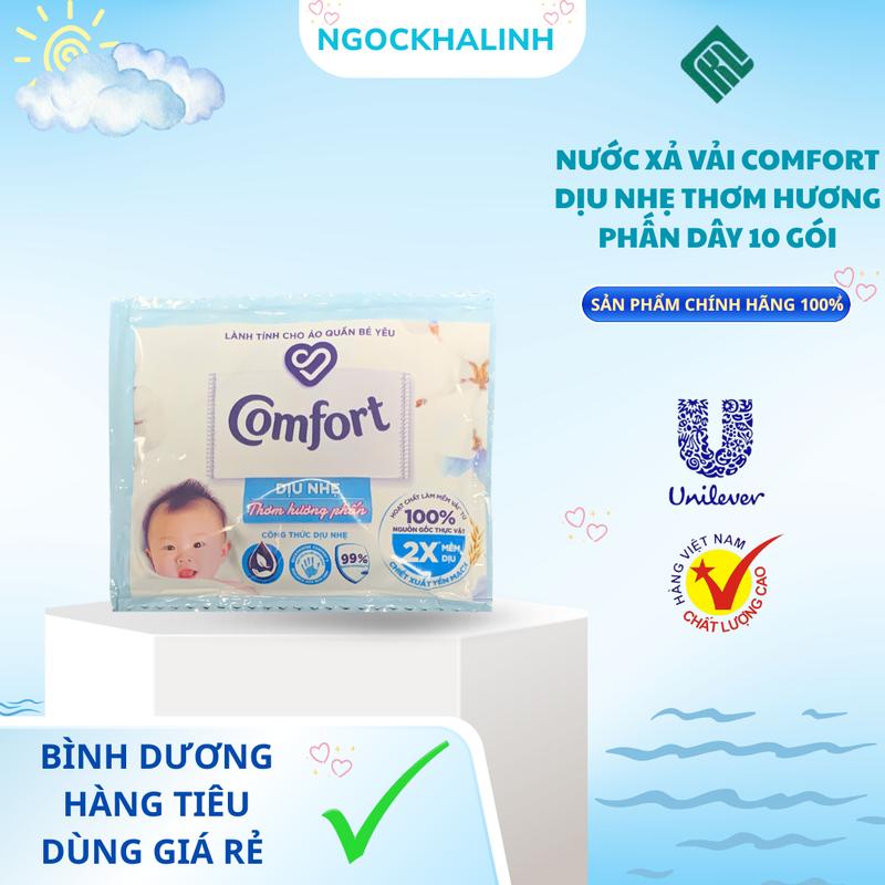  Nước xả vải Comfort dịu nhẹ hương phấn dây 10 gói 