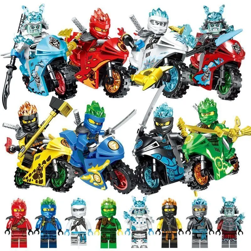 Đồ Chơi Khối Lắp Ráp Xe Máy Hiệp Sĩ Ninja Ninjago, Tương Thích Với Lego, Bộ Sưu Tập Búp Bê Hiếm 3
