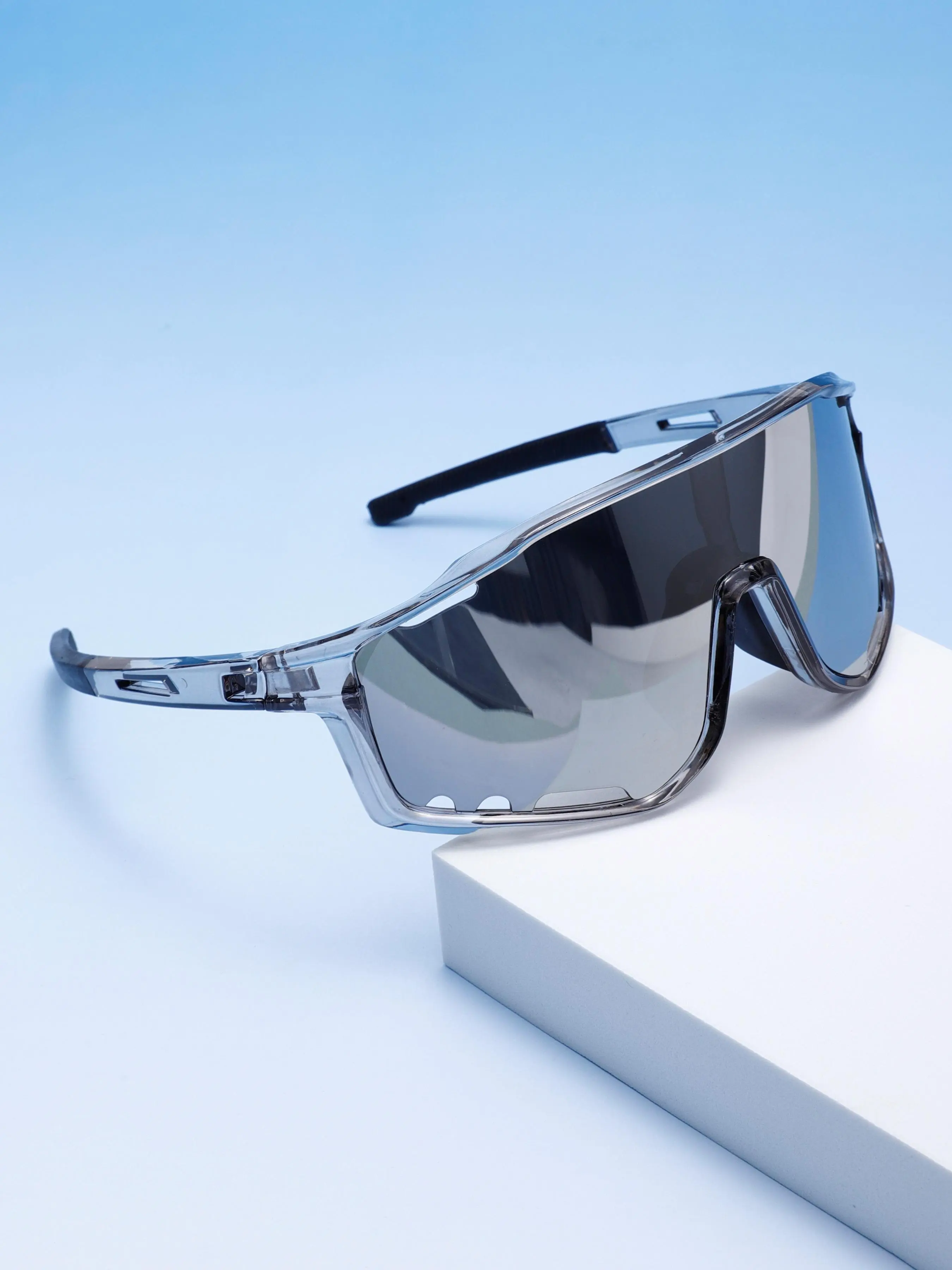 Men's Sporty Shield Sunglasses, Trendy Casual Tinted Lens Sunglasses for Everyday Use, Fashion Accessories for Outdoor Activities