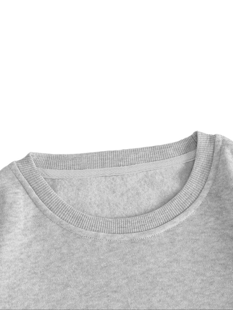 Product Introduction of Women's Cherry ＆ Letter Print Crew Neck Pullover, Casual Long Sleeve Sweatshirt for Daily Wear, Ladies Clothes for Winter 4