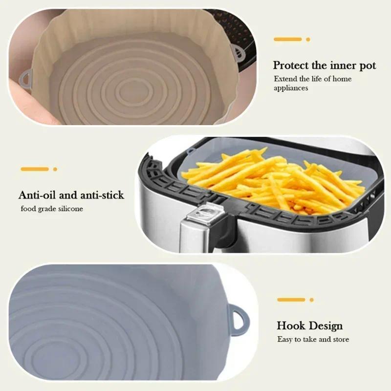Product Introduction of 1pc Air Fryer Reusable Paper Liner Non-Stick Baking Paper Food Grade Parchment Paper Oil-Proof Kitchen Gadget Cooking Tool 14