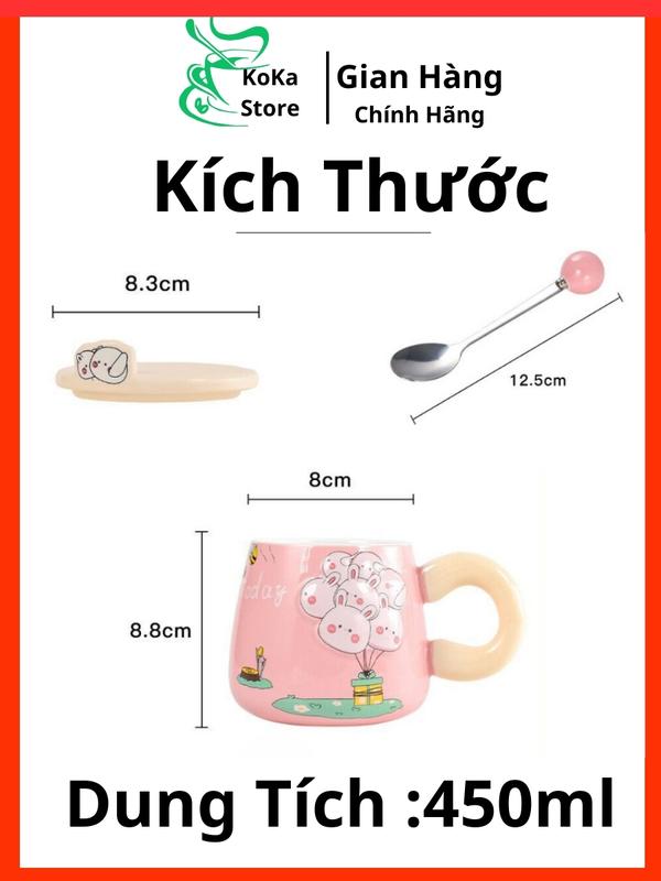 Cốc sứ quai chùm bóng, ly uống nước cafe kute dễ thương hài hước, đồ quà tặng sinh nhật người kèm nắp thìa cực chill 2