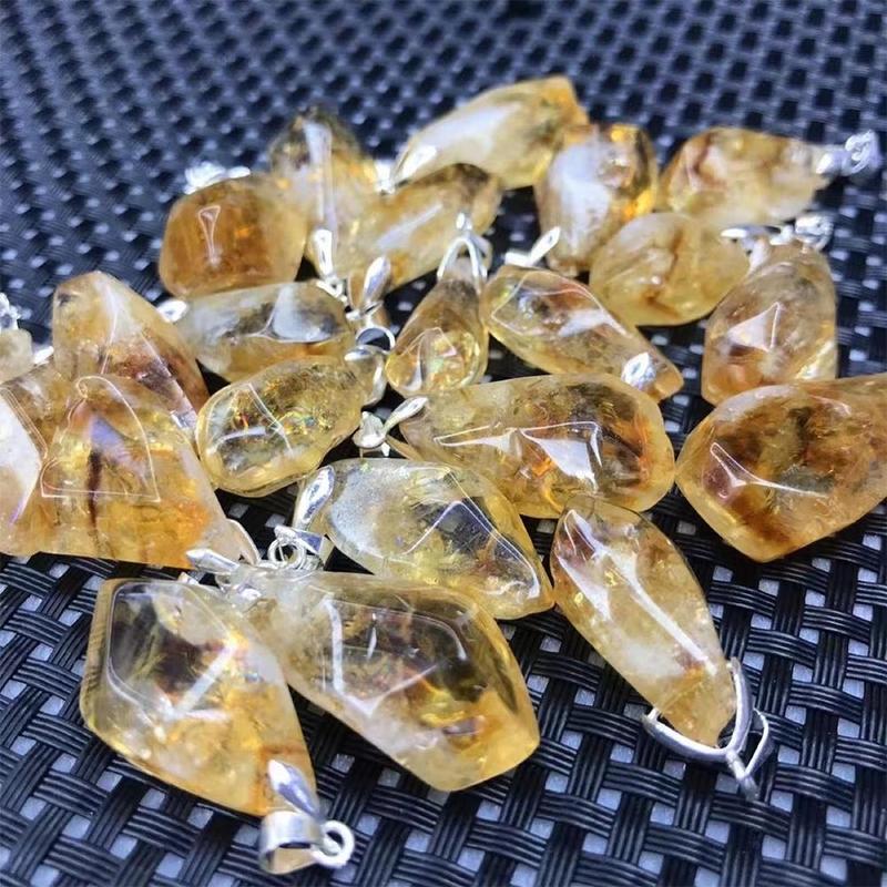Product Introduction of Mặt Dây Chuyền Tháp Màu Vàng, Đá Thô Citrine, Đá Thô Bất Đối Xứng F0Y0 24