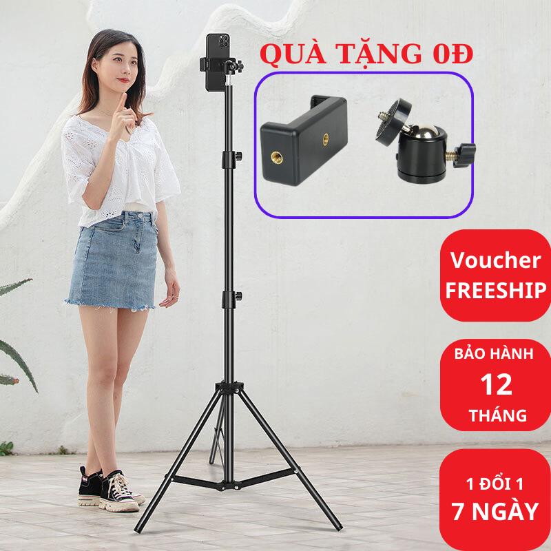 Gậy livestream quay tiktok quay video chụp ảnh nhiều điện thoại chân 2m1 kim loại chắc chắn Selfie Phụ Kiện