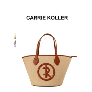 CARRIEKOLLER Tote Bag Tas Bahu Komuter Berkapasitas Besar Desain Huruf R