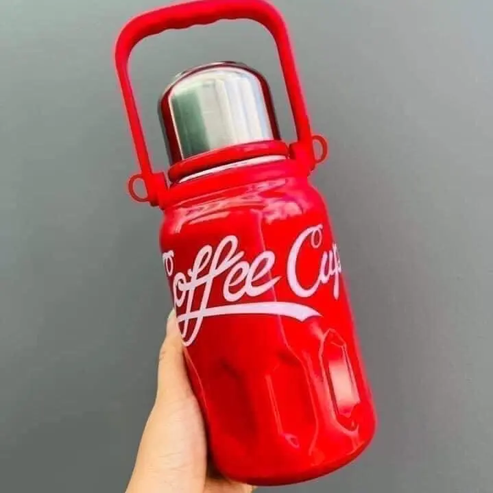 BìnH  giữ nhiệt inox 316 co/ca 1200ml chịu được nóng lạnh tặng kèm quai xách và dây đeo vai tiện lợi mang đi học đi chơi đi làm 1