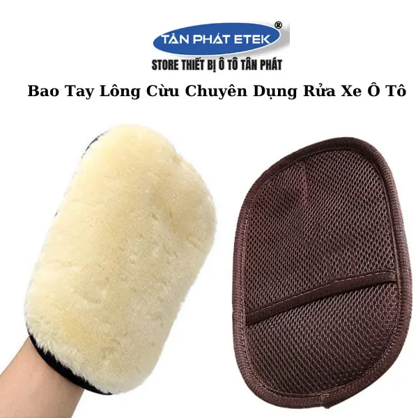 Bao tay lông cừu chuyên dụng rửa xe ô tô và xe máy Phụ Kiện Lau Xe