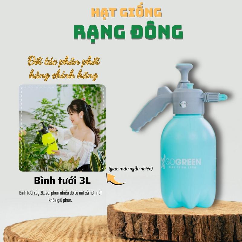 Bình Tưới Cây 3 Lít - nhựa tốt, nhiều chế độ phun, độ bền cao (Màu Ngẫu Nhiên) - Hạt giống Rạng Đông