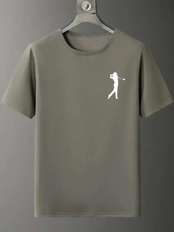 Men's Figure Print Round Neck Tee, Casual Regular Fit Short Sleeve T-shirt for Summer, Fashion Men's Top for Daily Wear 7