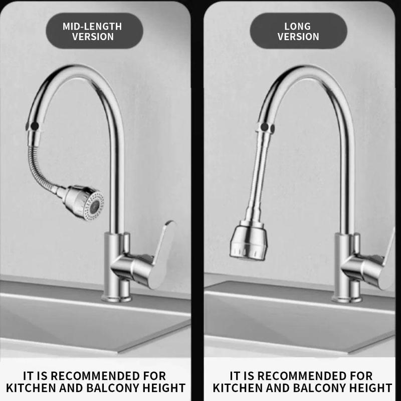 Faucet Extender, Stainless Steel Anti-splash Household Extension Bubbler Filters Faucet Shower for Kitchen Bathroom 5