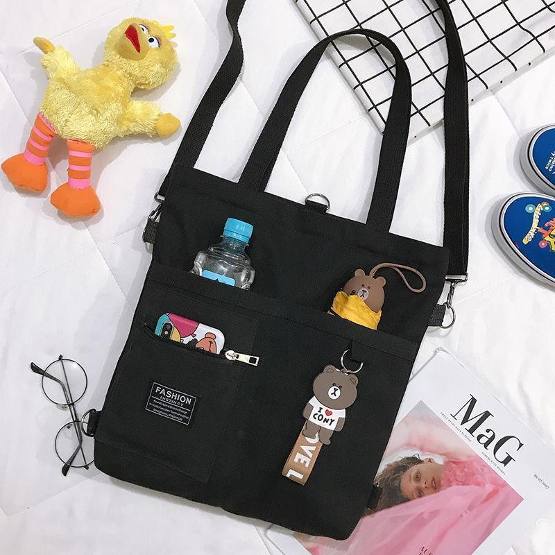 Túi Messenger Nữ Sinh Phong Cách Hàn Quốc, Túi Vải Bố Đeo Vai, Phong Cách Dễ Thương Dễ Phối Đồ Thích Hợp Cho Sinh Viên, Bạn Gái Cùng Phong Cách Túi Xách Bag Tote 5