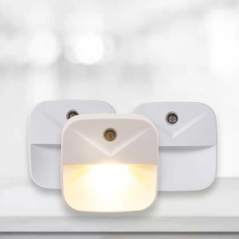 BISA COD L6075 Lampu Tidur LED Model Persegi / Lampu Tidur Sensor / Otomatis Night Lamp Square / Sleep Mini Lamp Square Otomatis Bulat Kamar Kotak White 3