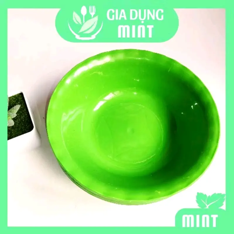 Combo 10 Tô loe Nhựa Dẻo - bát nhựa đựng canh, tô nhựa ăn hủ tiếu màu xanh tiện lợi