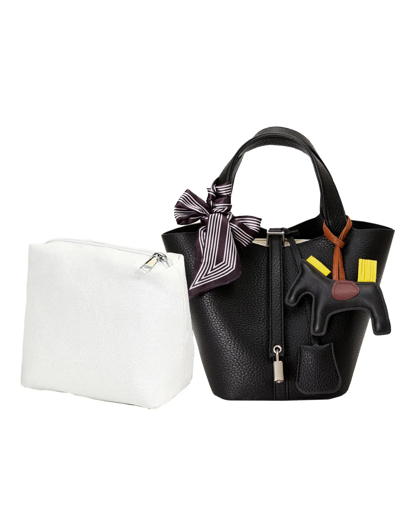 Women's Cute Horse Decor Handbag, Fashionable Large Capacity Storage Bag with Detachable Inner Bag, Casual Trendy Versatile High-quality Daily Commuting Bag