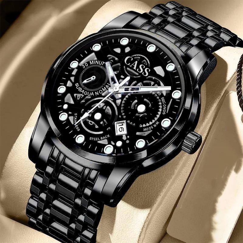 Product Introduction of JAM TANGAN PRIA IMPORT 2024 NEW CASS MEN'S WATCH FASHION HOLLOW BUSINESS WATCH TREN WATERPROOF NIGHT LIGHT LUMINOUS QUARTZ QUARTZ SEGOOD WATCHES 12