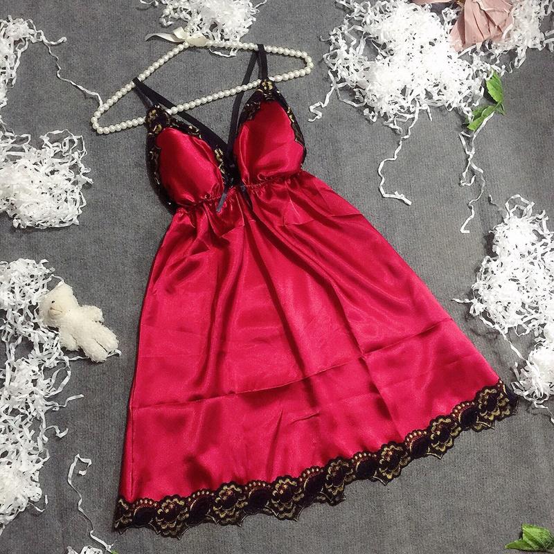 Đầm Ngủ Nữ 2 dây sexy- Váy Ngủ Ren Phi Lụa bong Có Mút ngực Form 40-55kg Dress Women