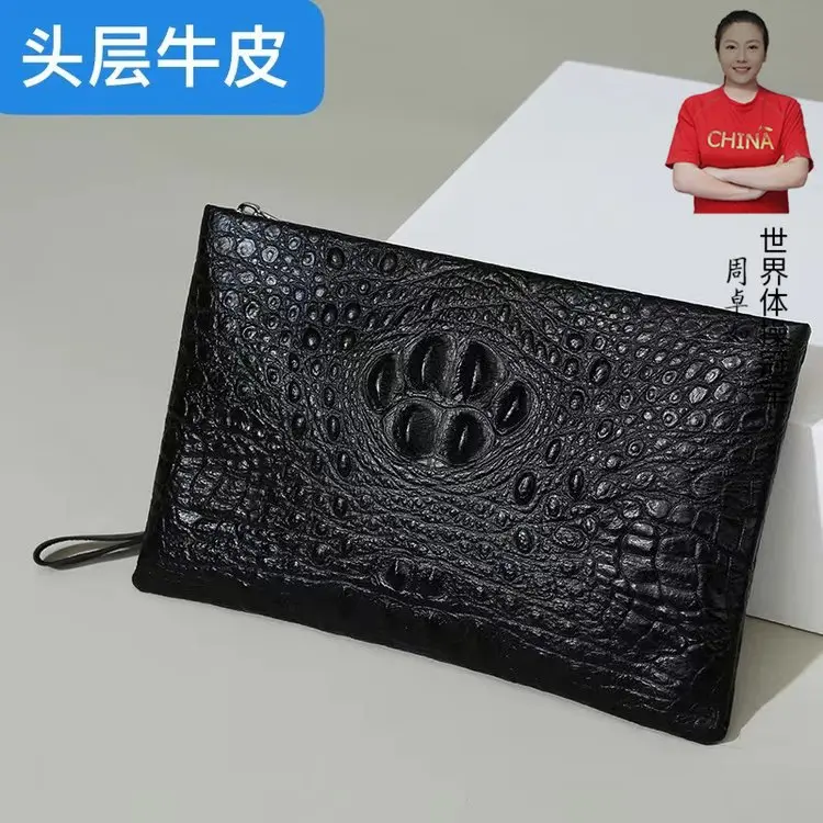 Cầm Tay Nam, Da Bò, Khóa Kéo, Kích Thước Miễn Phí Clutch