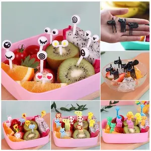 DBK HL0654 Garpu Buah Mini Set 10pcs Kartun Binatang Peternakan - Garpu Bento Buah Motif Animal - Tusukan Bento - Tusuk Buah Y1798