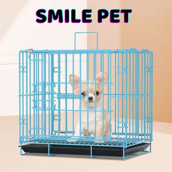  Chuồng lồng gấp gọn cho chó mèo thỏ nhỏ size 35x27x33cm dưới 2kg màu đen xanh hồng lồng  đẩy lồng  gấp 