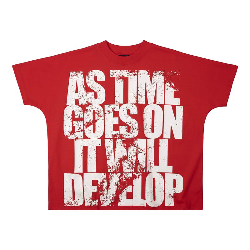 Áo thun nam nữ form boxy GWYN OFFSHORE T-SHIRT Cotton Màu Đỏ Cổ Tròn Menswear