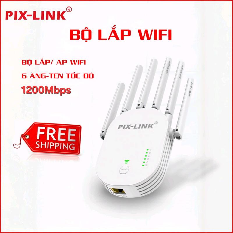 Bộ mở rộng không dây 1200Mbps chính hãng PIX-LINK 6 ăng-ten LV-WR60T hút khỏe và ổn định phù hợp cho ăn hộ Kinh Doanh cụt hút vn ac bộ lưu cục wifi kích sóng xung bộ bắn usb pháp củ wifi card wifi cục kéo modem router kíchong