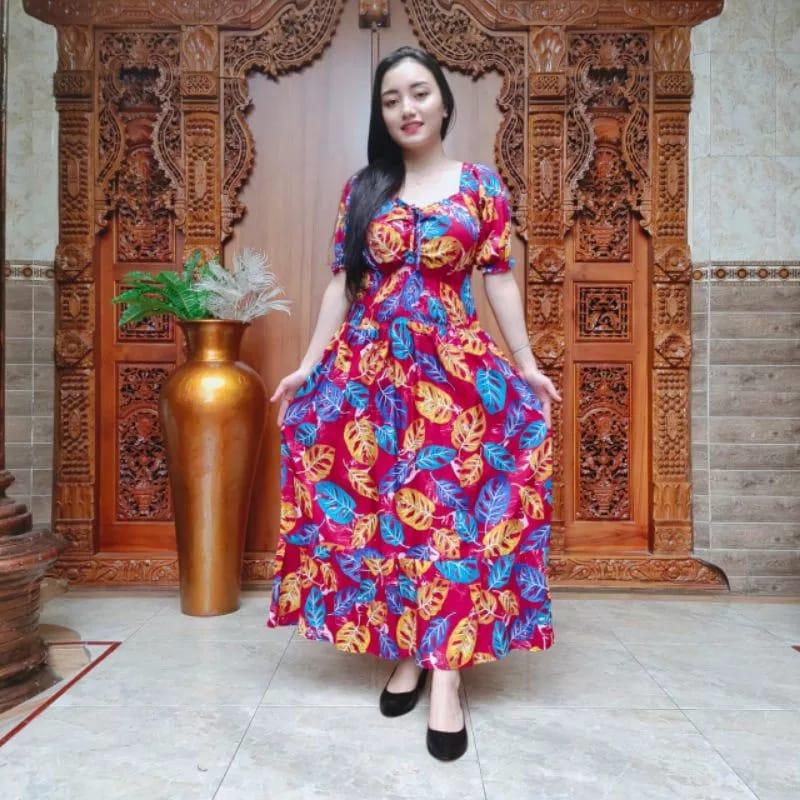 DRESS KERUT TALI DADA | DASTER BALI SANTAI KERUT KARET RAYON SUPER 7