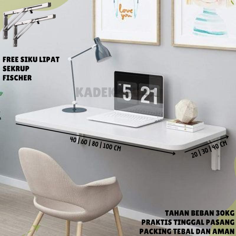 Meja Portable Multifungsi Pengehemat Ruangan Minimalis Bisa Dilipat Variasi Ukuran Dan Warna  Furniture Kayu 0