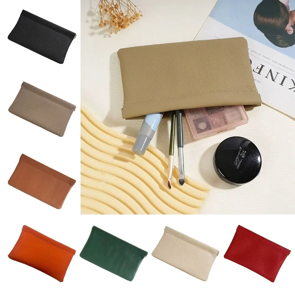 Portable PU Leather Wallet Ultra-thin Large Capacity Coin Purse Automatic Closed Makeup Bag For Women Lady Girl Gift