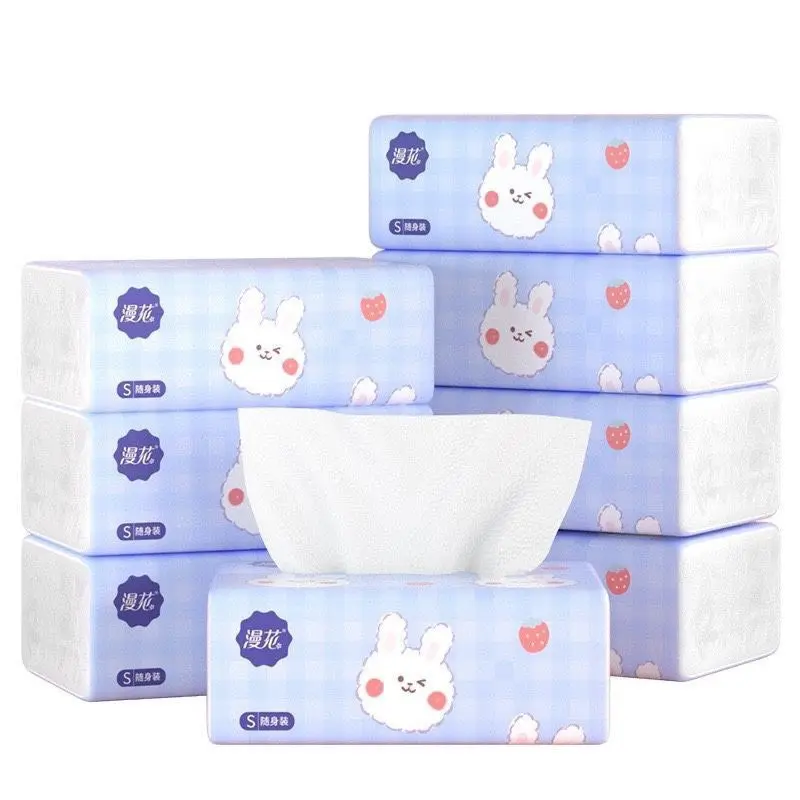 Gói khăn giấy ăn rút thỏ trắng siêu dai 4 lớp không mùi, Khăn giấy siêu dai bỏ túi tiện lợi