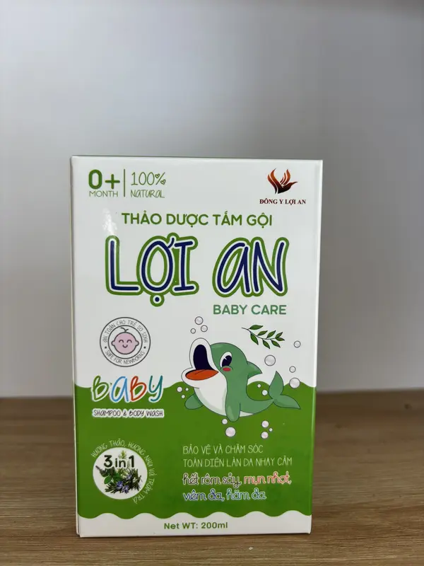 Sữa Tắm Gội Thảo Dược Lợi An Cho Bé Chính Hãng 200 ml - Hỗ trợ rôm sảy, mẫn ngứa, lông măng, vảy da đầu... nuoctam thaoduoc 4