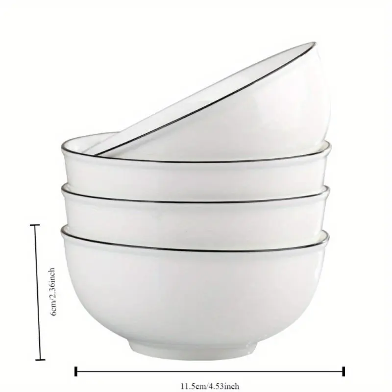 Japanese Style Ceramic Bowl Set, 10pcs/set Including 5 Counts Large Bowl & 5 Counts Small Bowl, Household Tableware Set for Home Kitchen Dining Room 1