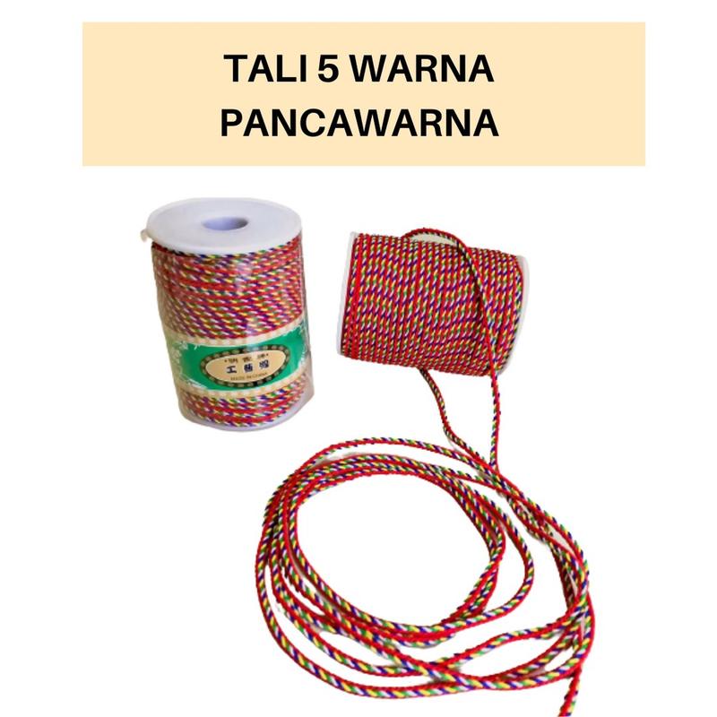 1meter Tali Puja PANCAWARNA tebal Benang 5 Warna 1