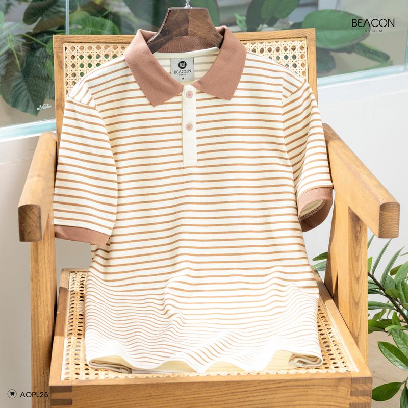 Product Introduction of Áo Polo Nam Mẫu Phối Sọc Ngang BỜM SHOP (Beacon Denim cũ) Chất Cotton Pha Poly Mã AOPL25 Menswear Top 40