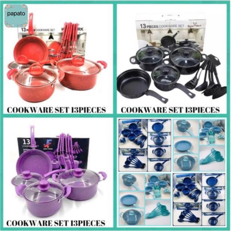 13Pcs Non-stick Cookware Set New colors 13Pcs Kitchenware Cookware ...