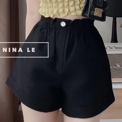 Quần đùi ong bèo dính khuy siêu hót 3 màu . Nữ Women Trắng Pants