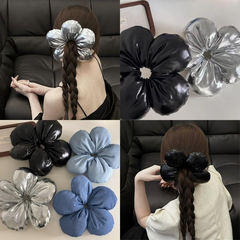  Cột tóc bông hoa to phồng 3D hàng loại 1 Buộc tóc búi tóc hoa to scrunchies to dễ thương sang trọng 