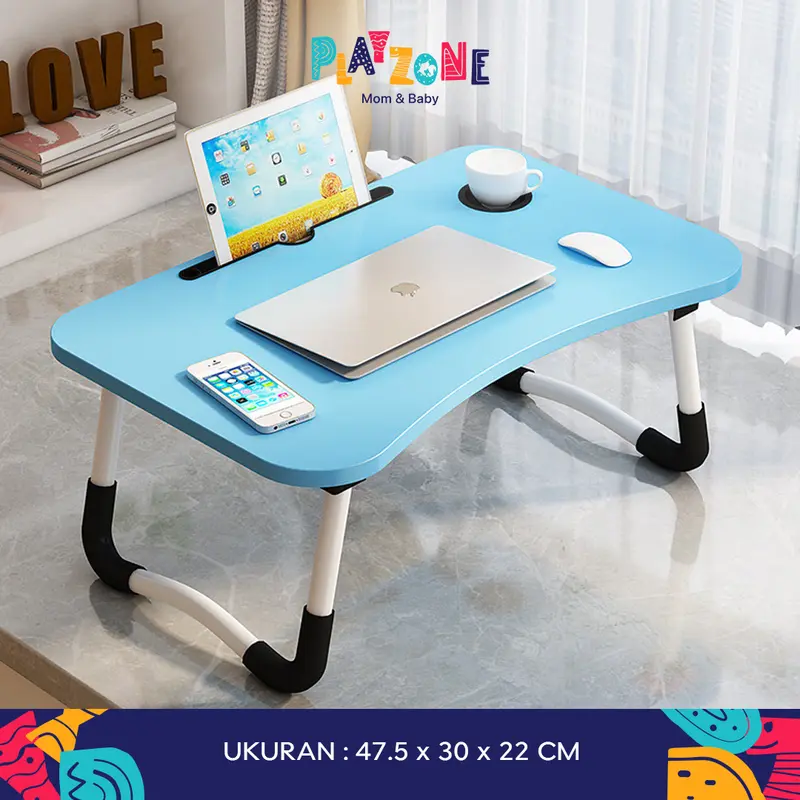 PlayZone COD Meja Laptop Lipat Portable Meja Belajar Anak Multifungsi Anti Air Karakter dan Polos Kayu 3