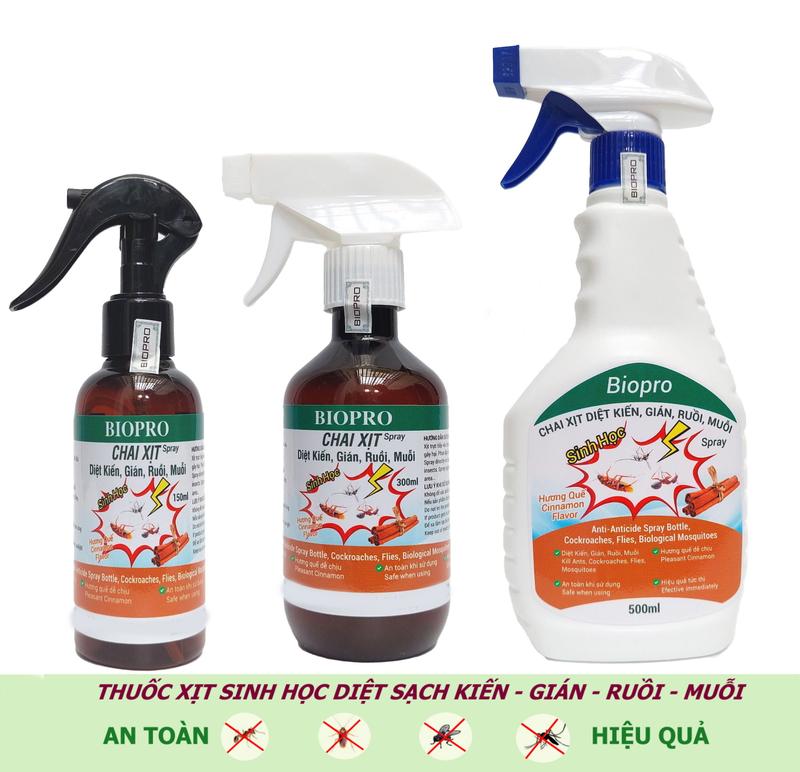 Thuốc xịt sinh học Diệt kiến Diệt gián Diệt ruồi Diệt muỗi Biopro Hương quế dịu nhẹ an toàn hiệu quả dài lâu