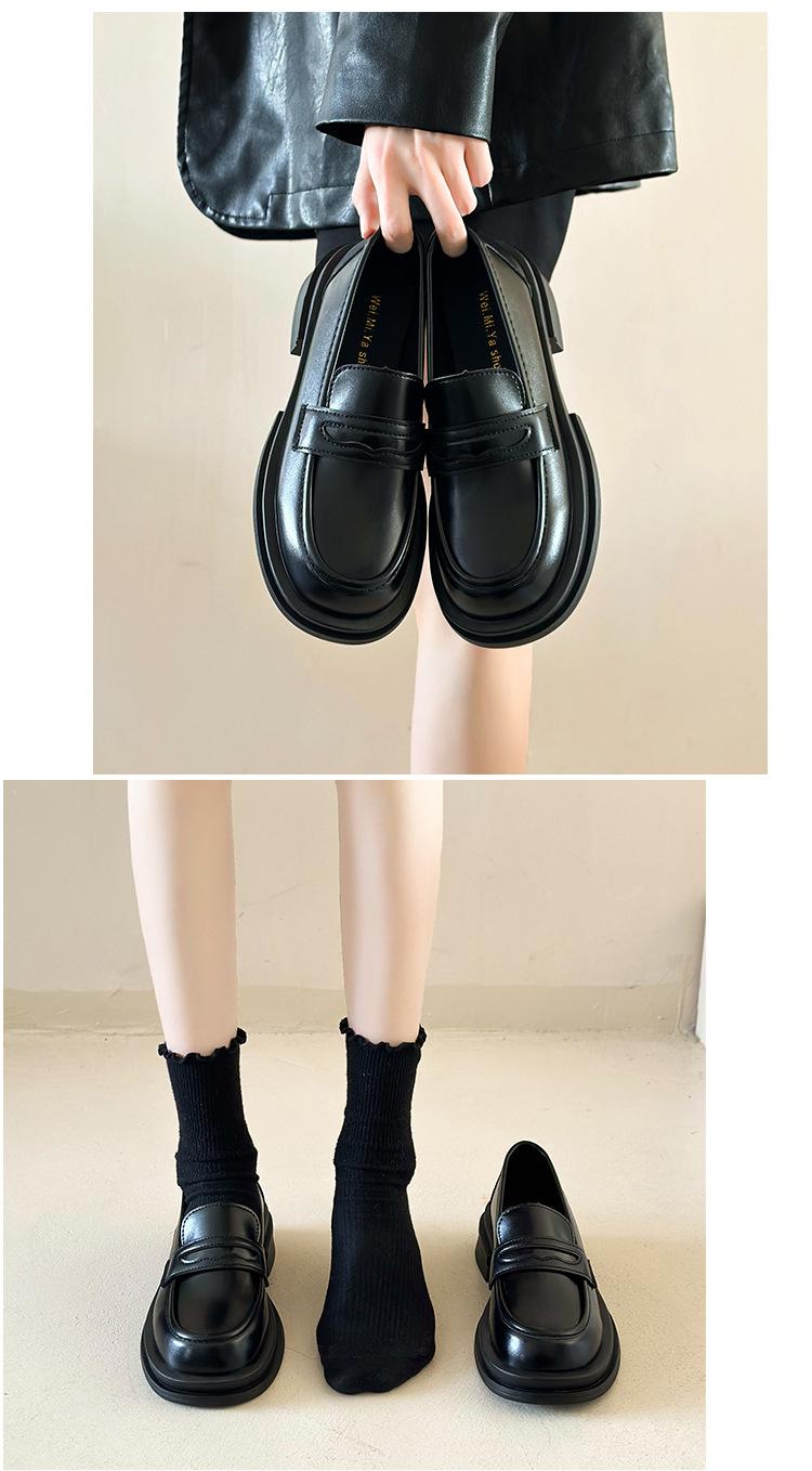 Product Introduction of Authentic Leather Loafers Women's 2024 Spring New Japanese JK Mary Jane Shoes Small Leather Shoes Slip-on Horsebit Buckle Pumps 22