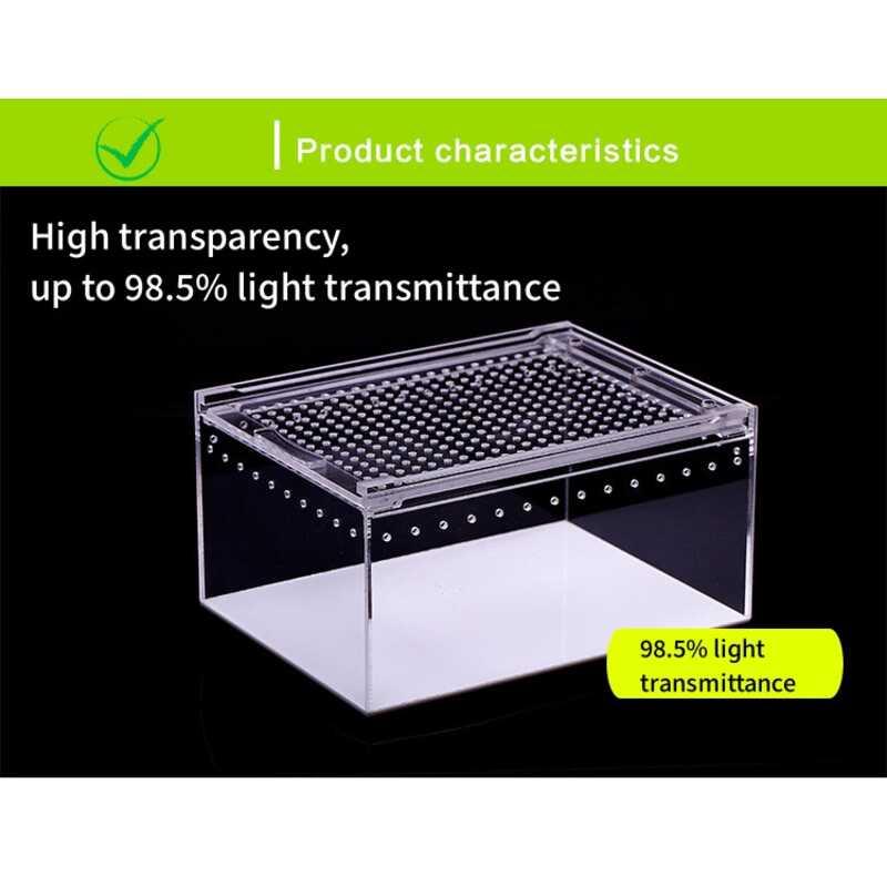 Product Introduction of Transparent Acrylic Reptile Breeding Box Lizard Amphibian Spider Terrarium Leak proof Habitat Arboreal Tarantula Enclosure 22