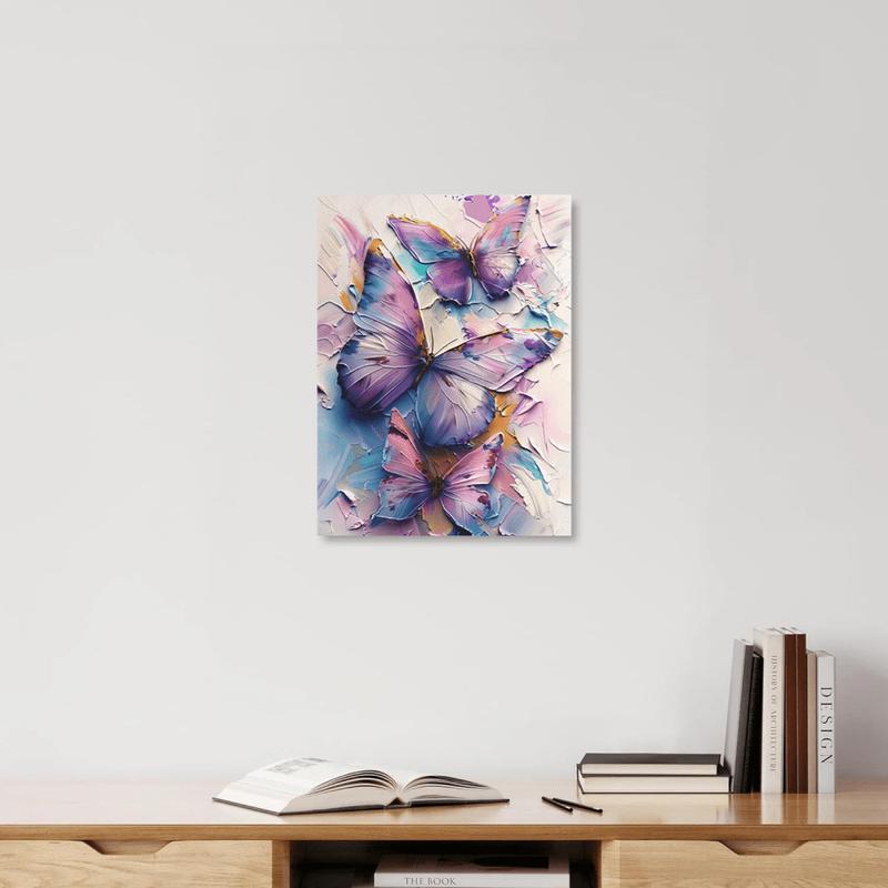 Product Introduction of 1 Piece Pink and Purple Butterfly Canvas Art Print - Wooden Frame Farmhouse Garden Style Wall Decoration, 29.97x 39.88cm , Vibrant Butterfly Painting Suitable for Bedroom, Living Room, Corridor, Valentine's Day, Christmas, Anniversary, Beach Party, Back t 0