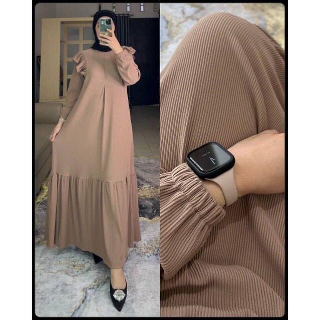 ILMIRA Maxy Dress Rip Knit CAsual Dress Rajut Wanita Simple Outfit Kekinian WL 8