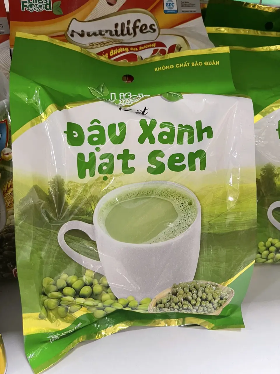 Bột đậu xanh hạt sen Life's Food có đường uống liền - Bịch 300g (12gói x 25g)