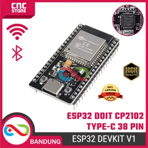 ESP32 ESP-32S DOIT CP2102 Type-C 38 Pin – Board WiFi Bluetooth IoT Dual Core Proyek Elektronik