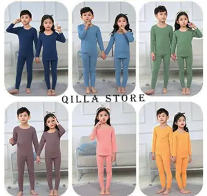 Setelan Manset Anak Polos Pakaian Sport Anak Lengan Panjang Spandeks Jersey