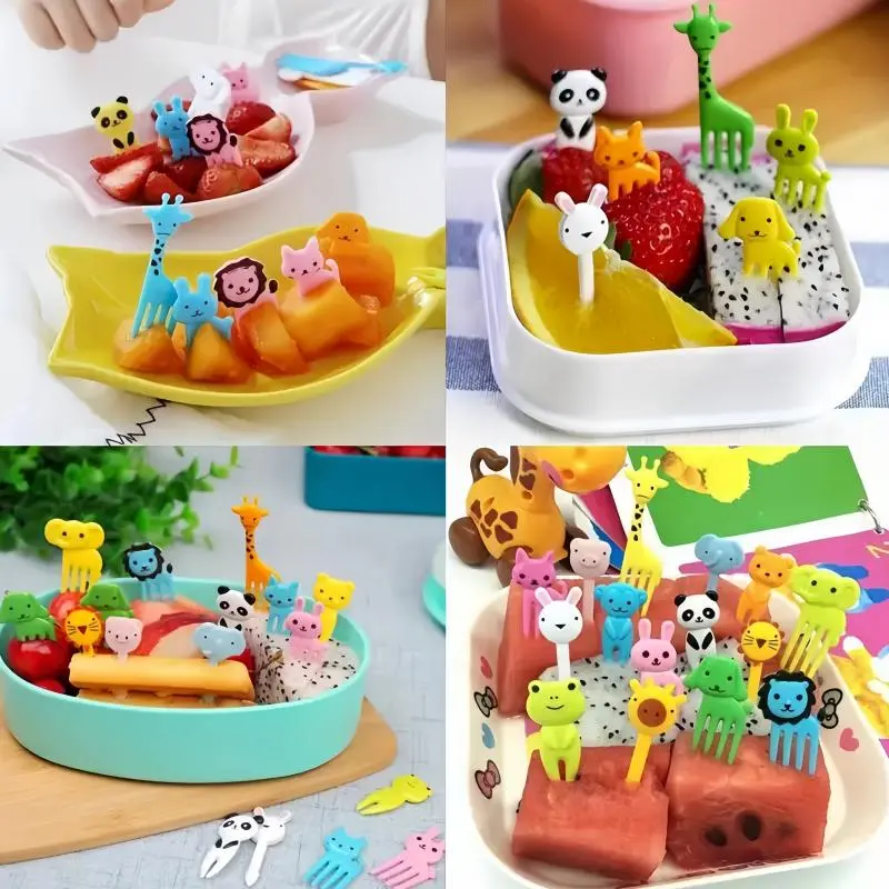 Random Color Cutlery Set, 45pcs/set Mini Funny Cute Cartoon Animal Decor Cutlery Set, Kitchen Supplies for Home Outdoor Picnic Dormitory Party 8