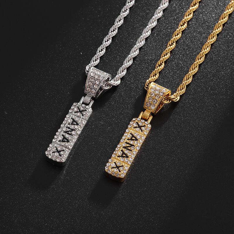 Product Introduction of Personalized and exaggerated trend set with full diamonds necklace punk men's hip hop necklace 1