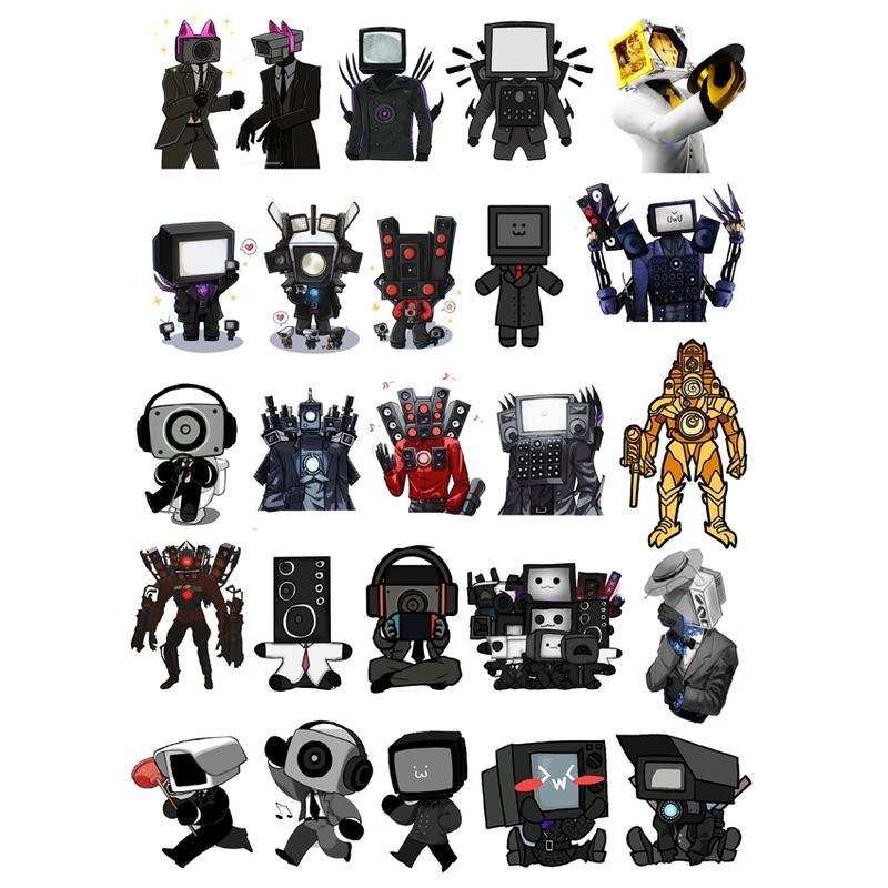 Sticker Skibidii Toilett Cameraman tv man Titan Speakerman Quái Vật G MAN ẢNH DÁN MA0393 0