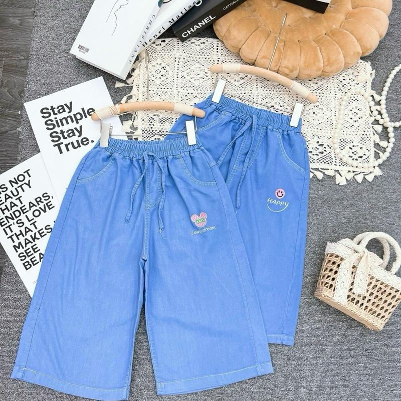 Quần Ngố Jeans giấy cho bé gái từ 14-45kg jean lửng